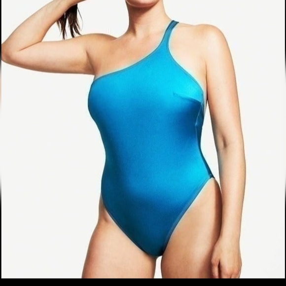 Victoria's Secret Other - Victoria's Secret Swim One Piece Swimsuit Medium One Shoulder ShimmerBlue $70